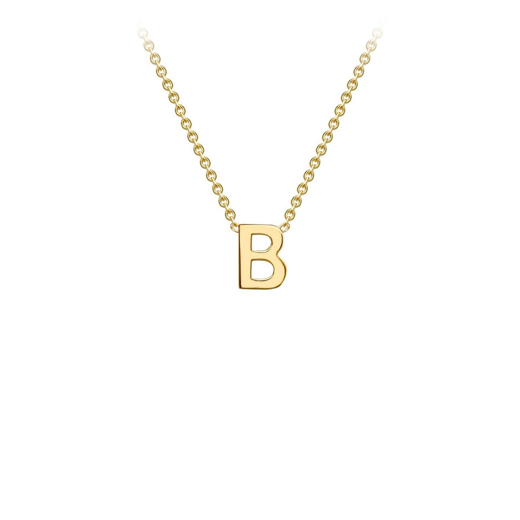 9K Yellow Gold 'B' Initial Adjustable Letter Necklace 38/43cm Necklace 9K Gold Jewellery   