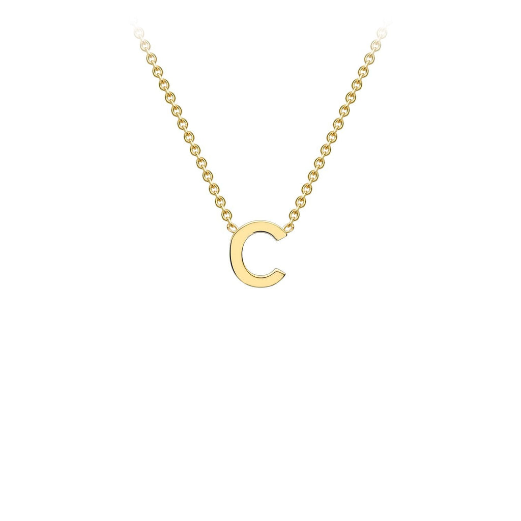 9K Yellow Gold 'C' Initial Adjustable Letter Necklace 38/43cm Necklace 9K Gold Jewellery   