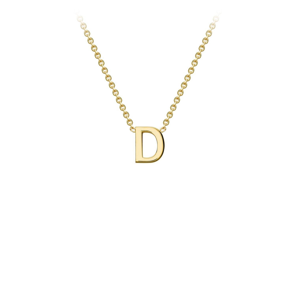 9K Yellow Gold 'D' Initial Adjustable Letter Necklace 38/43cm Necklace 9K Gold Jewellery   