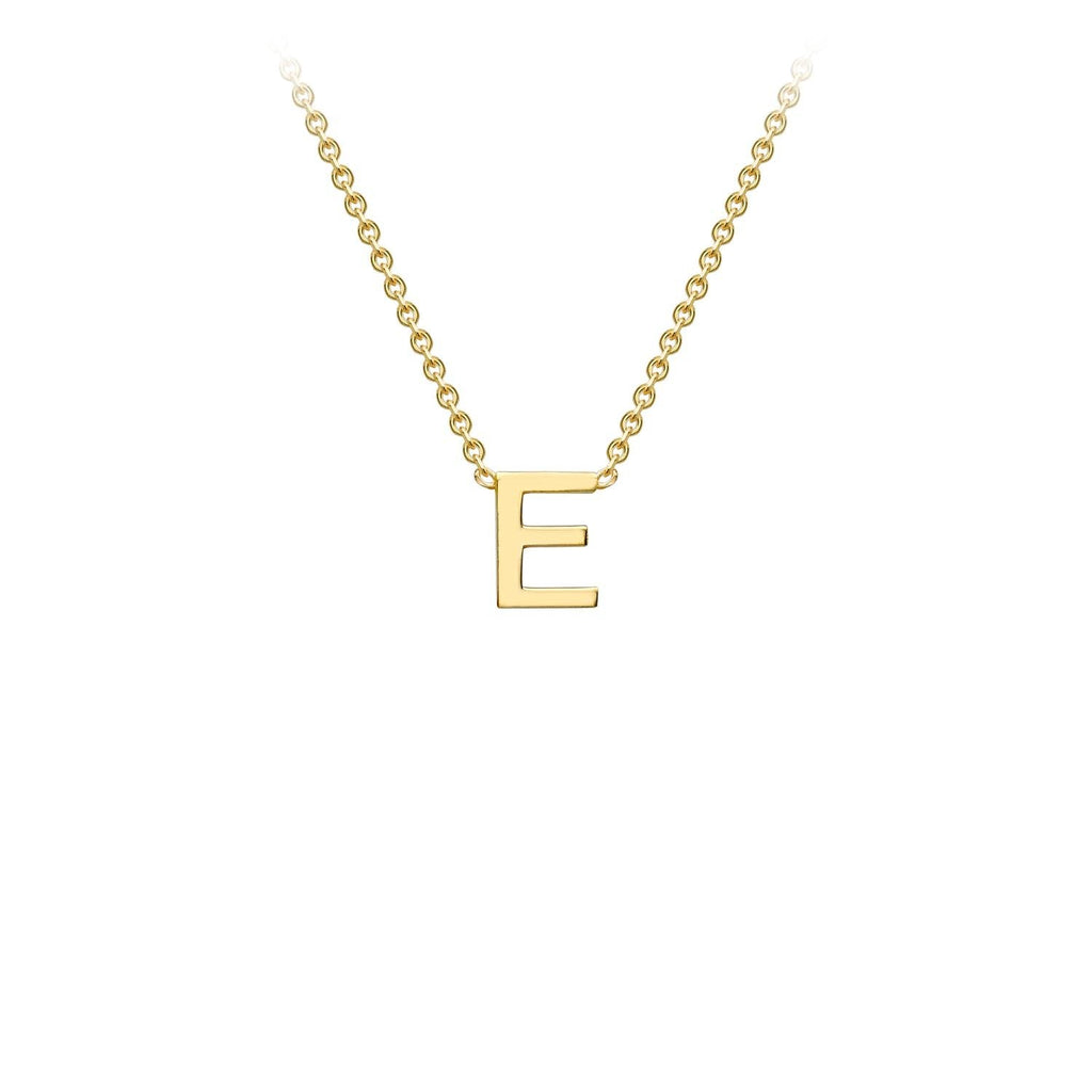 9K Yellow Gold 'E' Initial Adjustable Letter Necklace 38/43cm Necklace 9K Gold Jewellery   