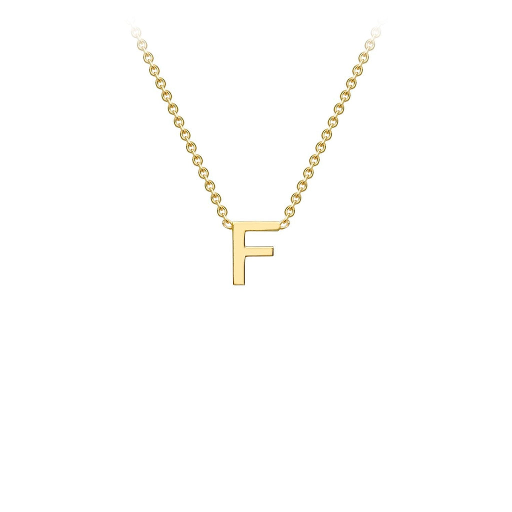 9K Yellow Gold 'F' Initial Adjustable Letter Necklace 38/43cm Necklace 9K Gold Jewellery   