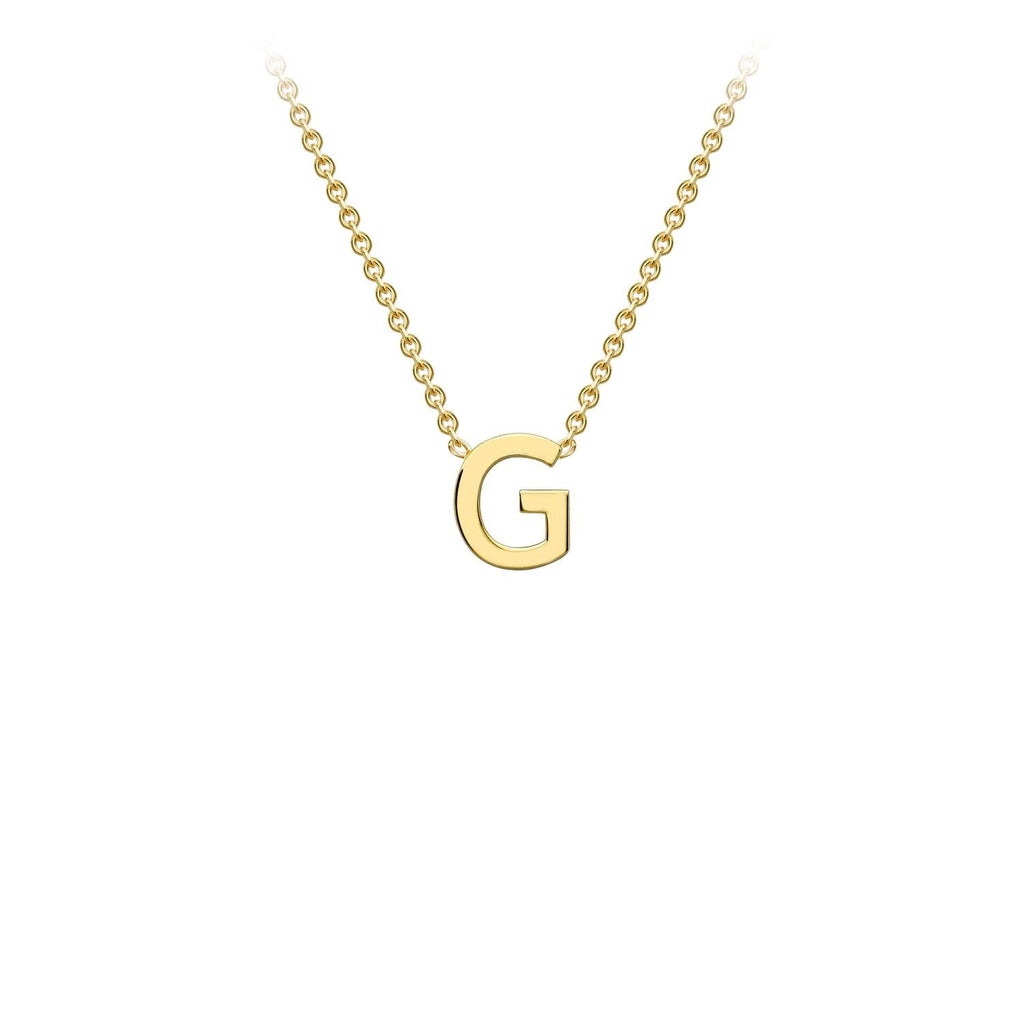 9K Yellow Gold 'G' Initial Adjustable Letter Necklace 38/43cm Necklace 9K Gold Jewellery   
