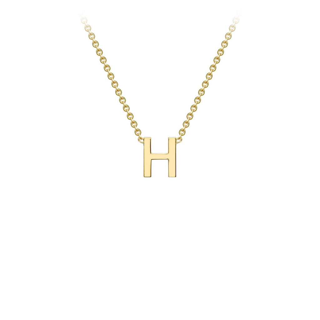 9K Yellow Gold 'H' Initial Adjustable Letter Necklace 38/43cm Necklace 9K Gold Jewellery   