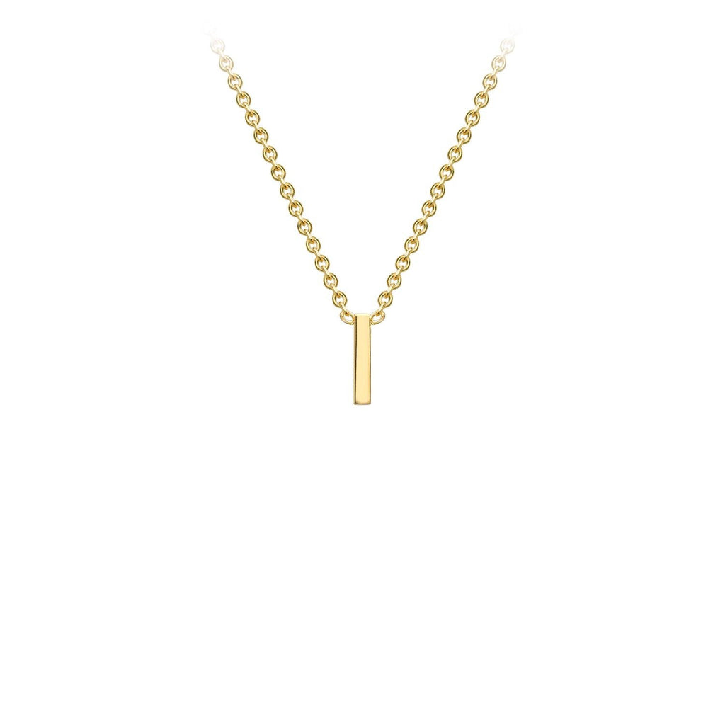 9K Yellow Gold 'I' Initial Adjustable Letter Necklace 38/43cm Necklace 9K Gold Jewellery   