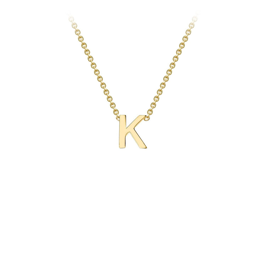 9K Yellow Gold 'K' Initial Adjustable Letter Necklace 38/43cm Necklace 9K Gold Jewellery   