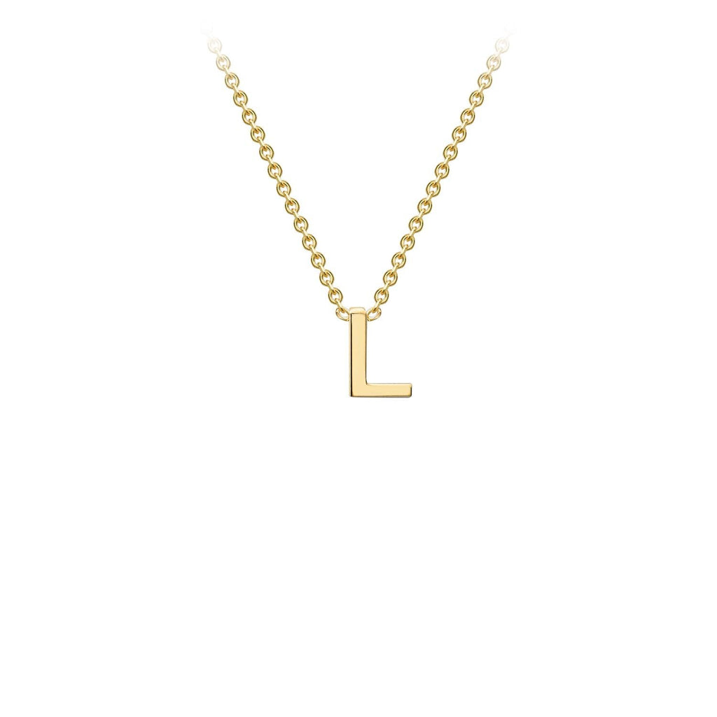 9K Yellow Gold 'L' Initial Adjustable Letter Necklace 38/43cm Necklace 9K Gold Jewellery   
