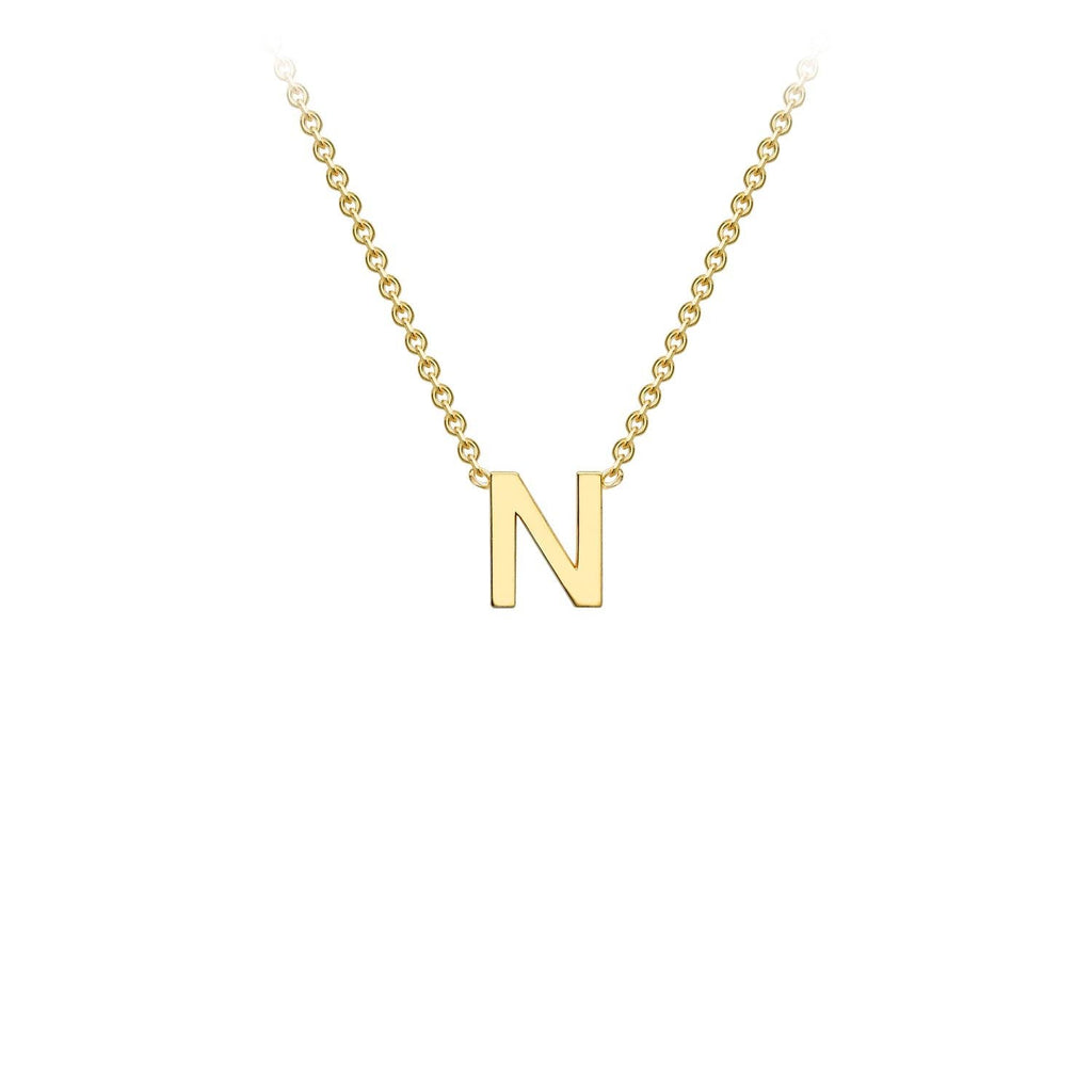 9K Yellow Gold 'N' Initial Adjustable Letter Necklace 38/43cm Necklace 9K Gold Jewellery   