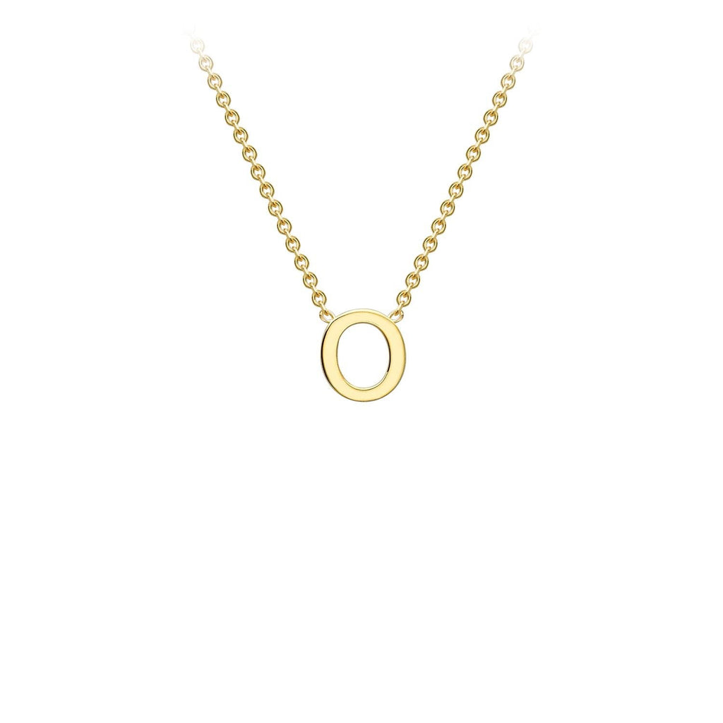 9K Yellow Gold 'O' Initial Adjustable Letter Necklace 38/43cm Necklace 9K Gold Jewellery   