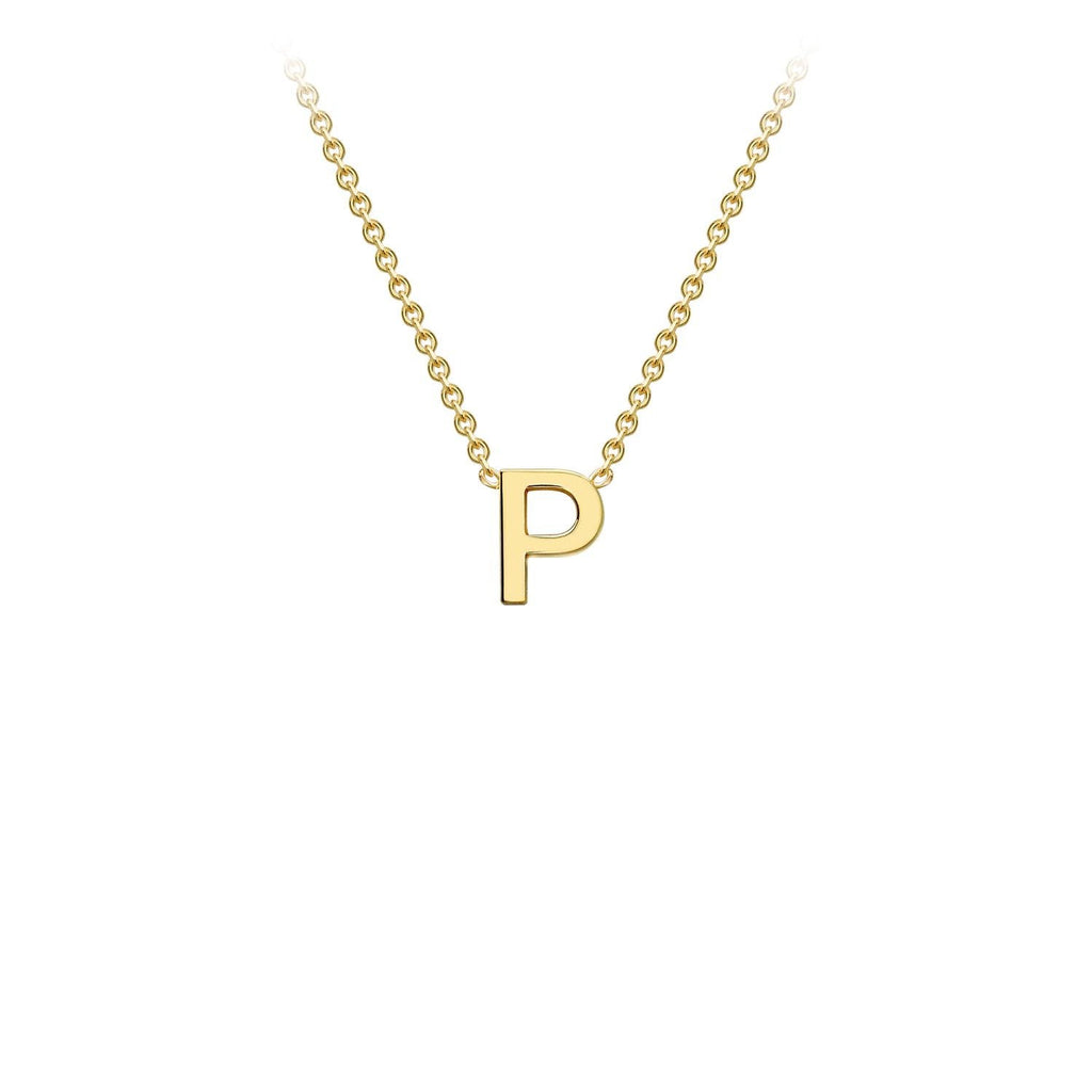 9K Yellow Gold 'P' Initial Adjustable Letter Necklace 38/43cm Necklace 9K Gold Jewellery   