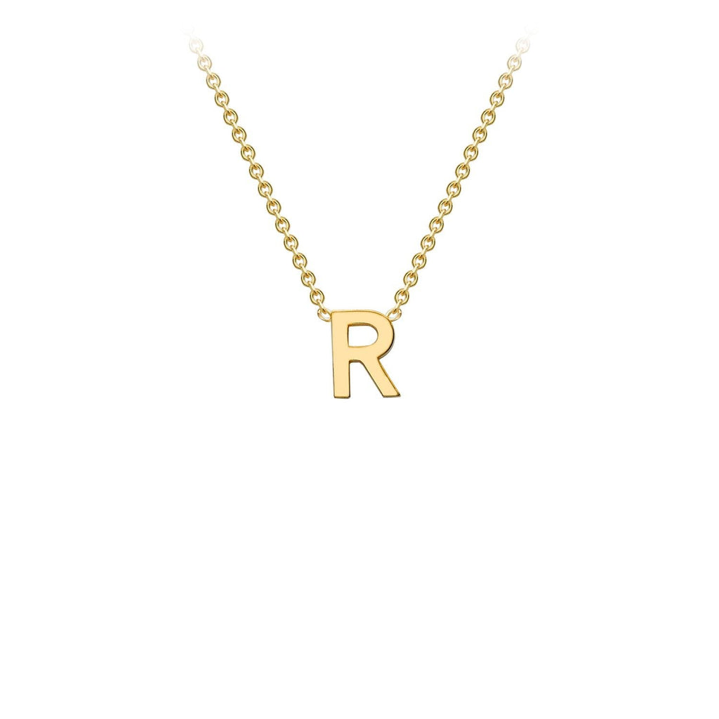 9K Yellow Gold 'R' Initial Adjustable Letter Necklace 38/43cm Necklace 9K Gold Jewellery   