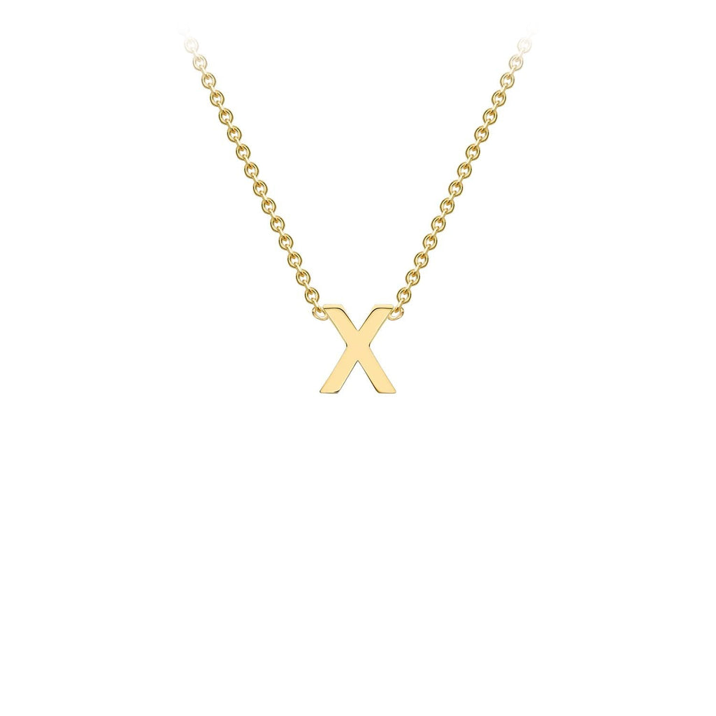 9K Yellow Gold 'X' Initial Adjustable Letter Necklace 38/43cm Necklace 9K Gold Jewellery   