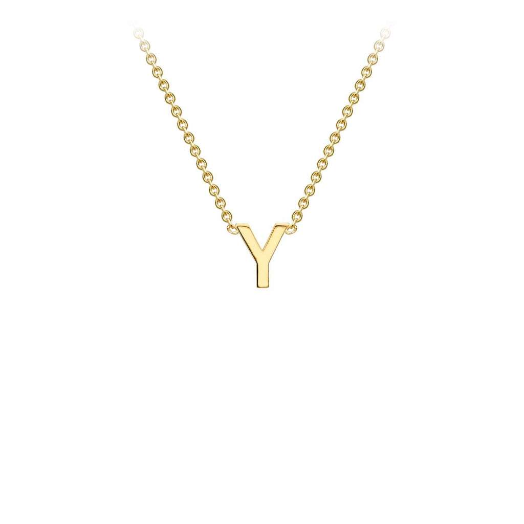 9K Yellow Gold 'Y' Initial Adjustable Letter Necklace 38/43cm Necklace 9K Gold Jewellery   
