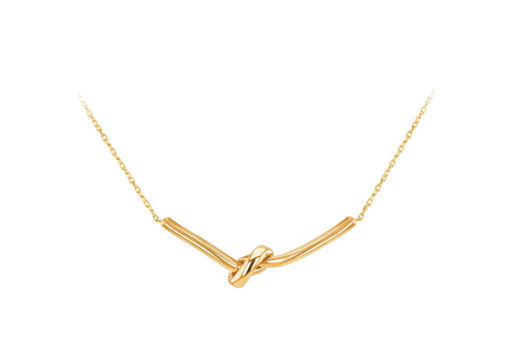9K Yellow Gold Knotted Bar Necklace 41-43cm Necklace 9K Gold Jewellery   