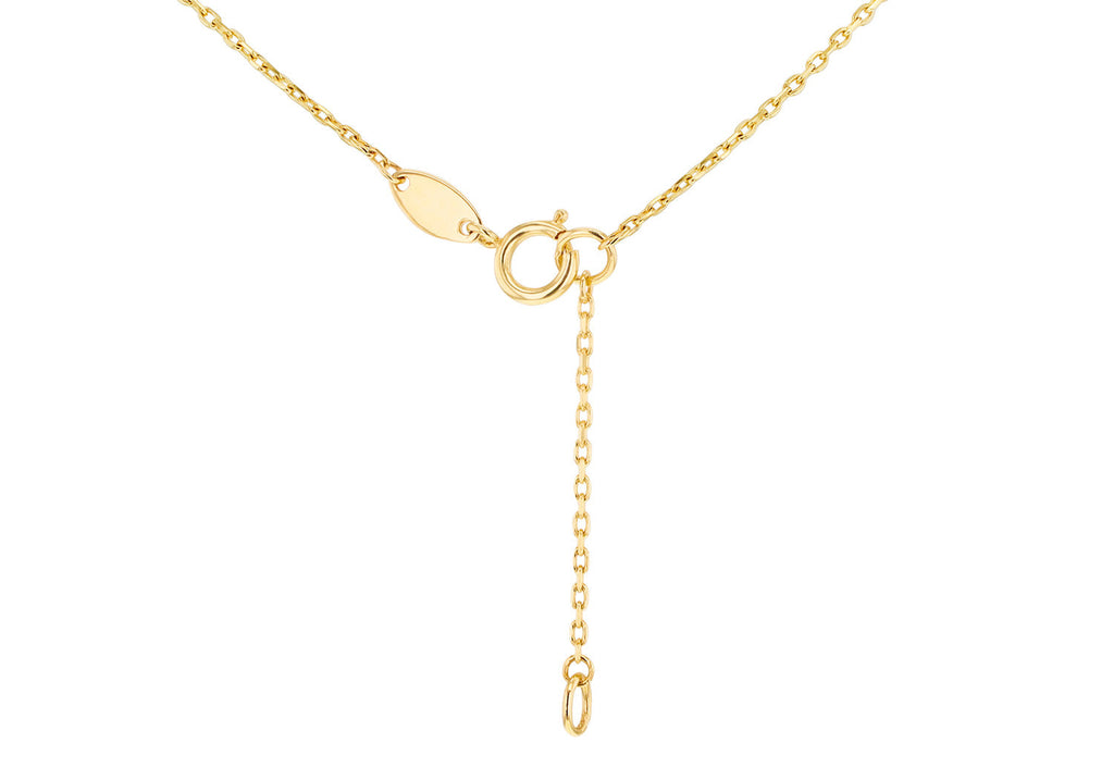 9K Yellow Gold 3 Malachite Petal Necklace 40-42.5 cm Necklace 9K Gold Jewellery   
