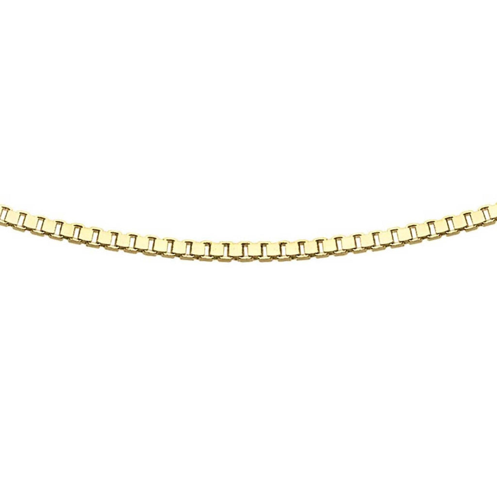 9K Yellow Gold 0.5mm Adjustable Heart Slider Box Chain 56cm Necklace 9K Gold Jewellery   