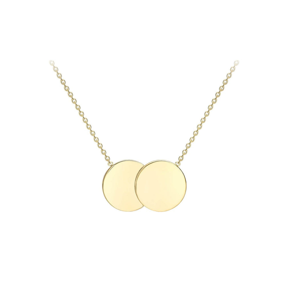 9K Yellow Gold 16.8mm x 10mm Double-Disc Adjustable Necklace 41cm-43cm Necklace 9K Gold Jewellery   