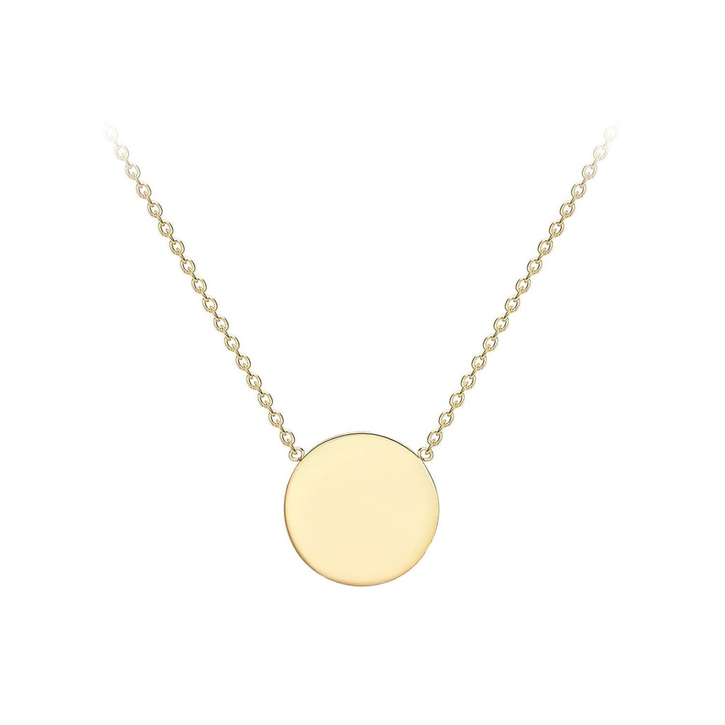 9K Yellow Gold 10mm Disc Adjustable Necklace 41cm-43cm Necklace 9K Gold Jewellery   