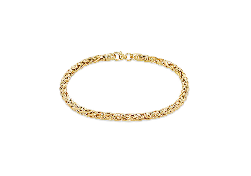 9K Yellow Gold Wheat Link Bracelet 19 cm Bracelet 9K Gold Jewellery   