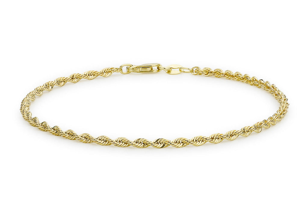 9K Yellow Gold Hollow Twist Bracelet 18 cm Bracelet 9K Gold Jewellery   