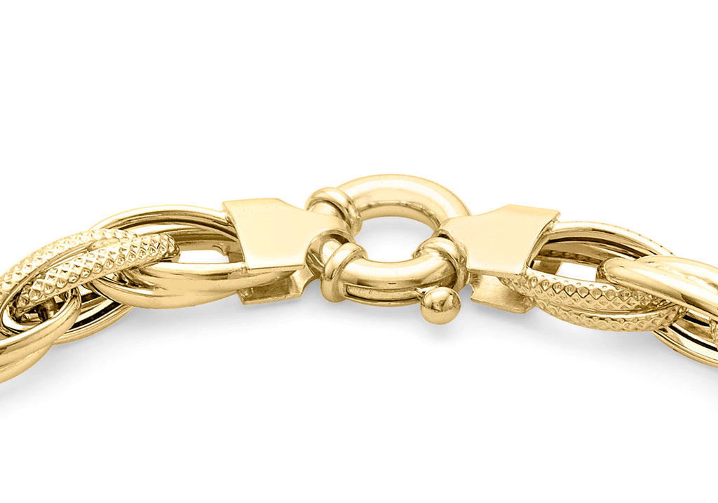 9K Yellow Gold Chain Link Bracelet 18.5 cm Bracelet 9K Gold Jewellery   