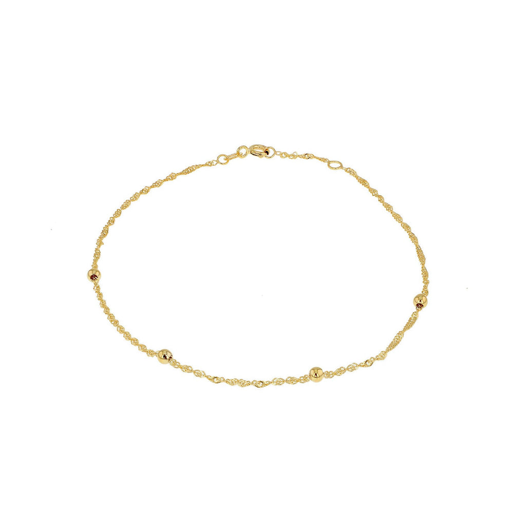9K Yellow Gold Solid Ball Twist Necklace 45cm Necklace 9K Gold Jewellery   