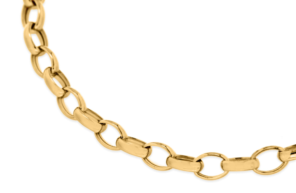 9K Yellow Gold Oval Belcher Bracelet 19cm Bracelet 9K Gold Jewellery   