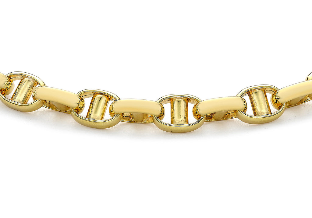 9K Yellow Gold Hollow Rambo Bracelet 19 cm Bracelet 9K Gold Jewellery   