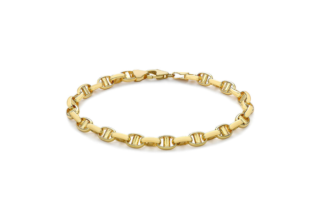 9K Yellow Gold Hollow Rambo Bracelet 19 cm Bracelet 9K Gold Jewellery   