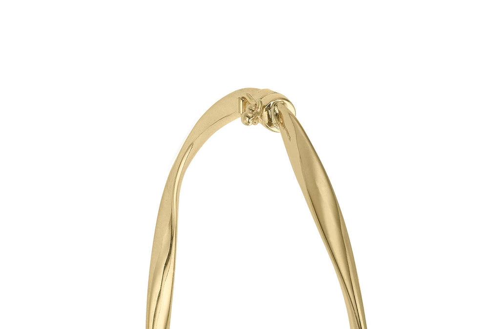 9K Yellow Gold Thin Twist Flat Ribbon Bangle 60 mm Bracelet 9K Gold Jewellery   