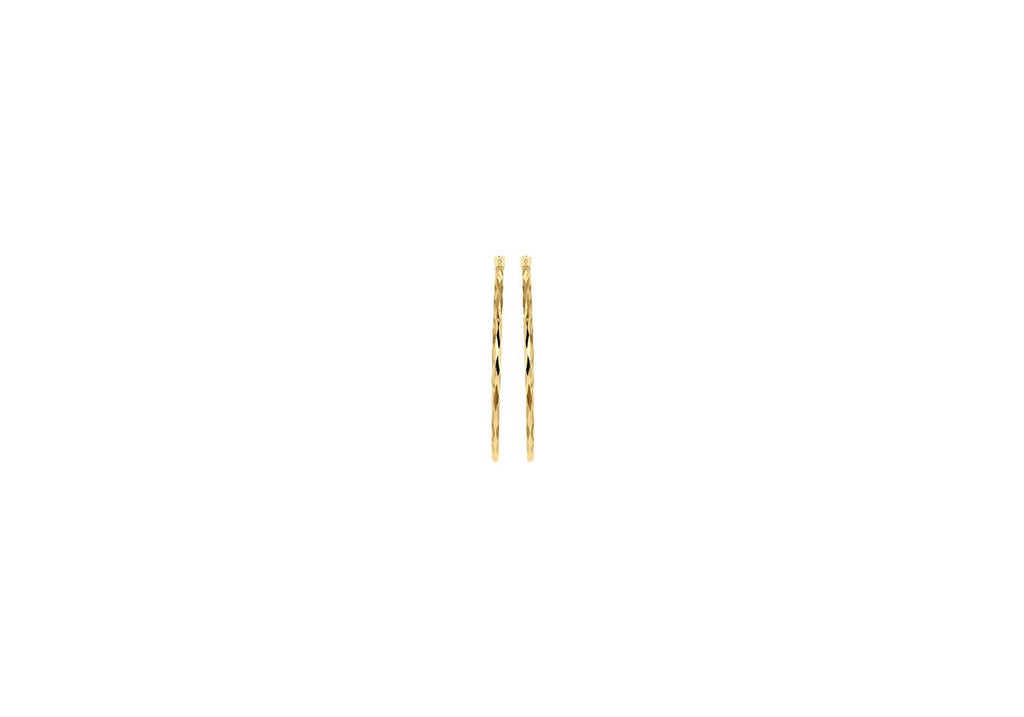 9K Yellow Gold Diamond Cut Hoop Earrings 28mm Earrings 9K Gold Jewellery   