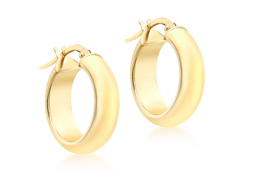 9K Yellow Gold Round Hoop Earrings 19mm Earrings 9K Gold Jewellery   