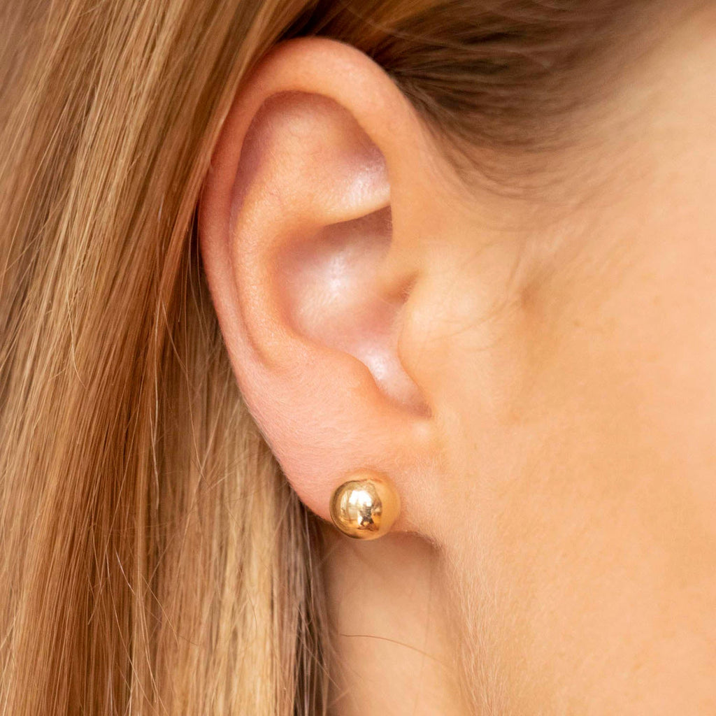 9K Yellow Gold 8mm Ball Stud Earrings Earrings 9K Gold Jewellery   