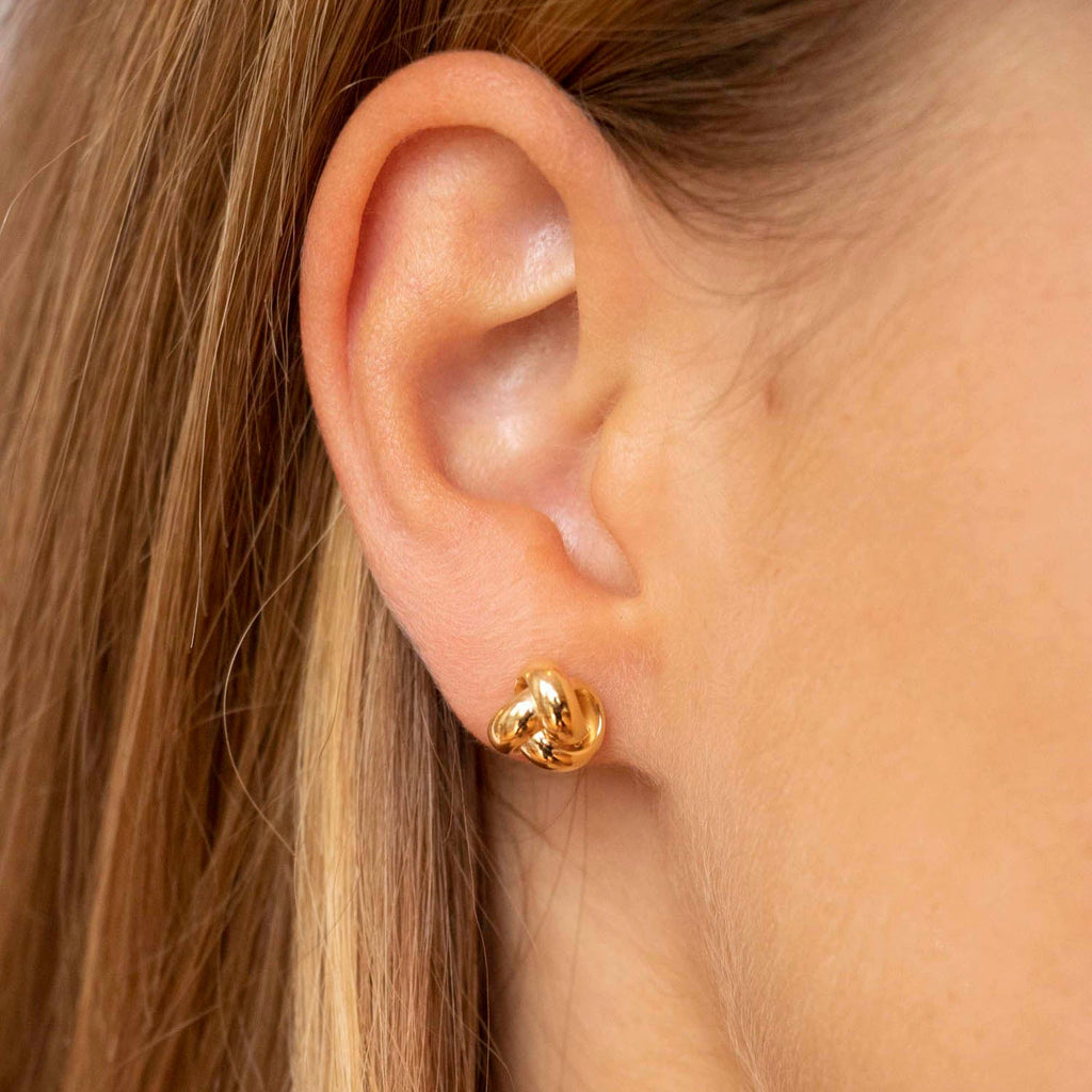 9K Yellow Gold 8mm Knot Stud Earrings Earrings 9K Gold Jewellery   