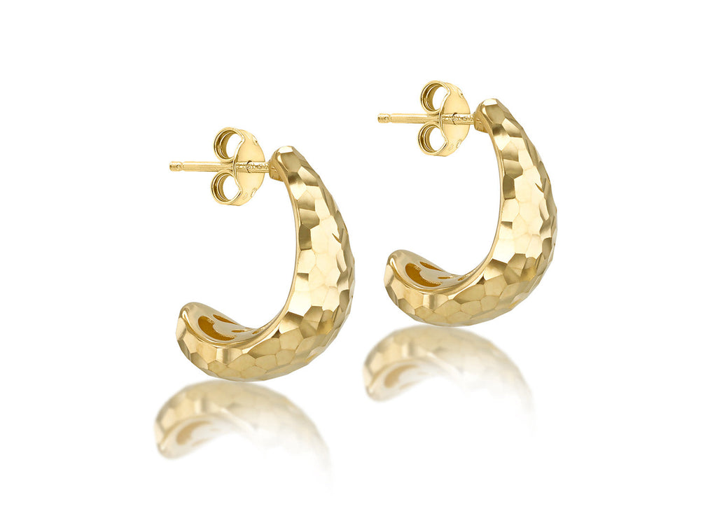 9K Yellow Gold J Shape Stud Earrings Earrings 9K Gold Jewellery   