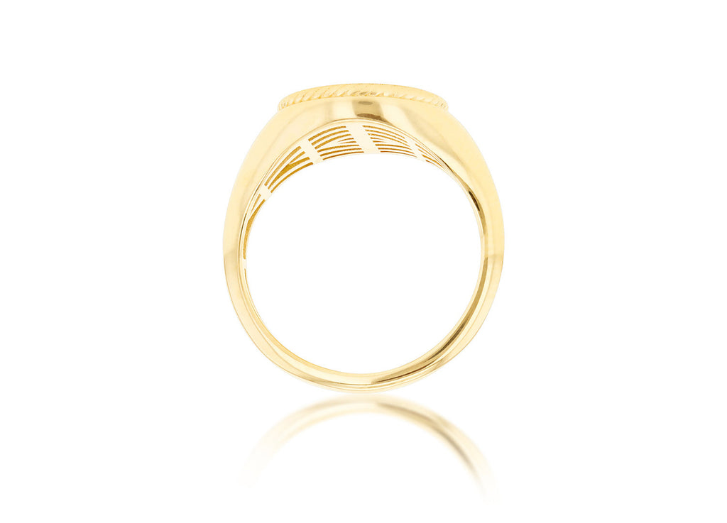 9K Yellow Gold Round Rope Signet Ring Ring 9K Gold Jewellery   