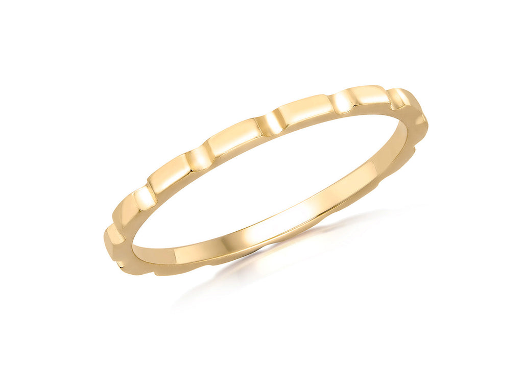 9K Yellow Gold Brick Stacker Ring Ring 9K Gold Jewellery   