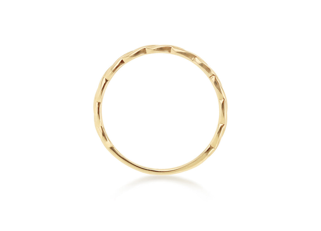 9K Yellow Gold Twist Slim Stacker Ring Ring 9K Gold Jewellery   