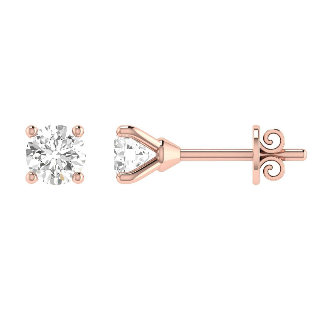 Diamond Stud Earrings with 1.00ct Diamonds in 18K Rose Gold - 18RCE100 Earrings Boutique Diamond Jewellery   