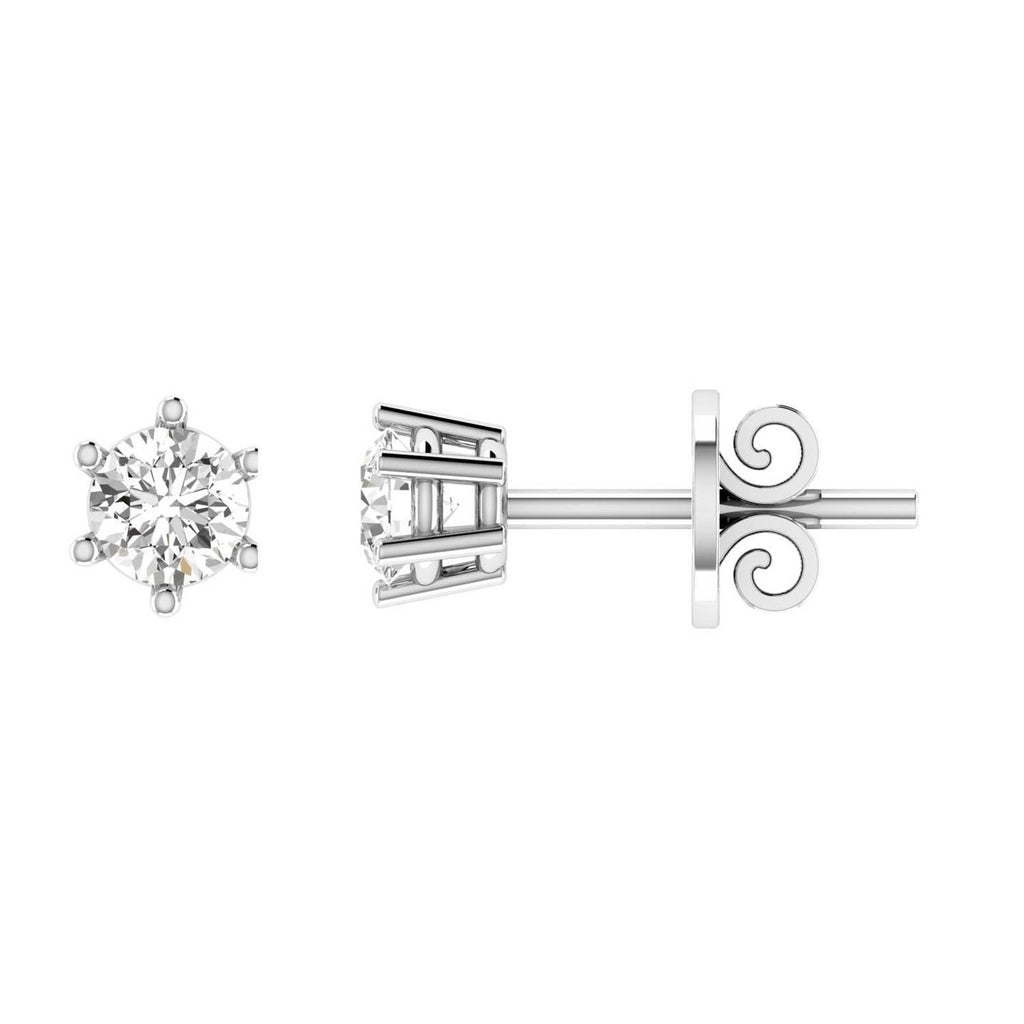 Diamond Stud Earrings with 0.30ct Diamonds in 18K White Gold - 18W6CE30 Earrings Boutique Diamond Jewellery   