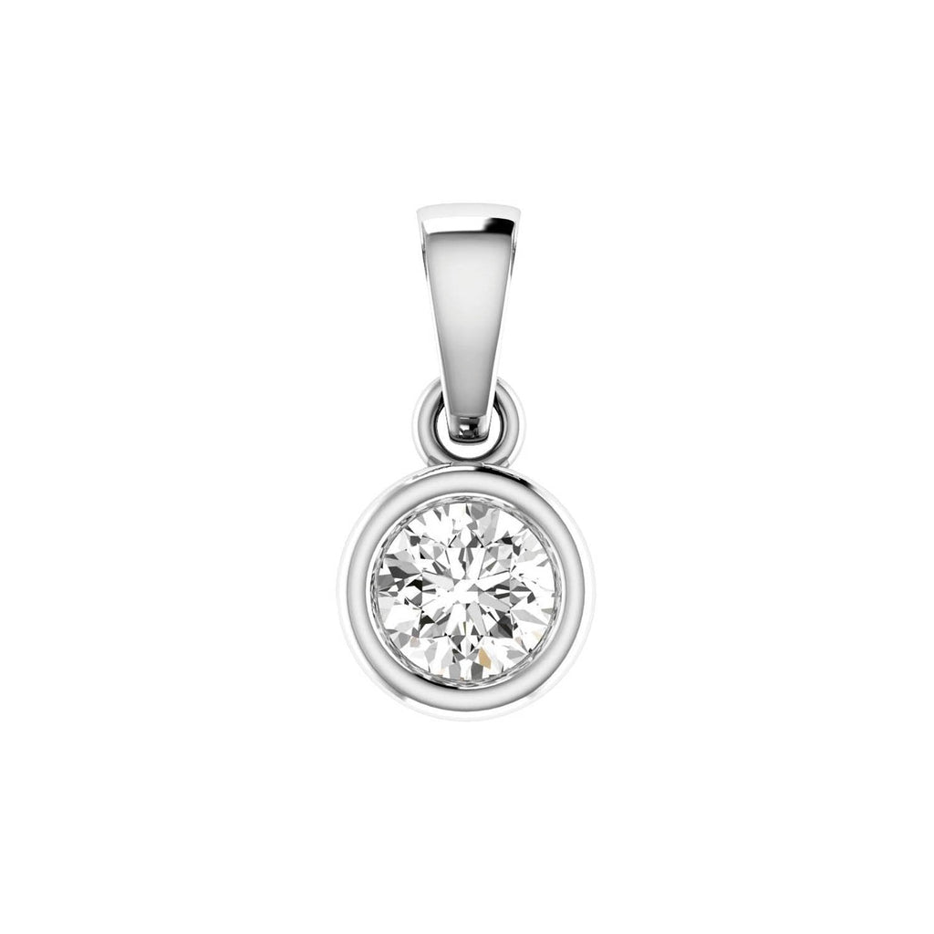 Diamond Solitaire Pendant with 0.40ct Diamonds in 18K White Gold - 18WBP40 Pendant Boutique Diamond Jewellery   