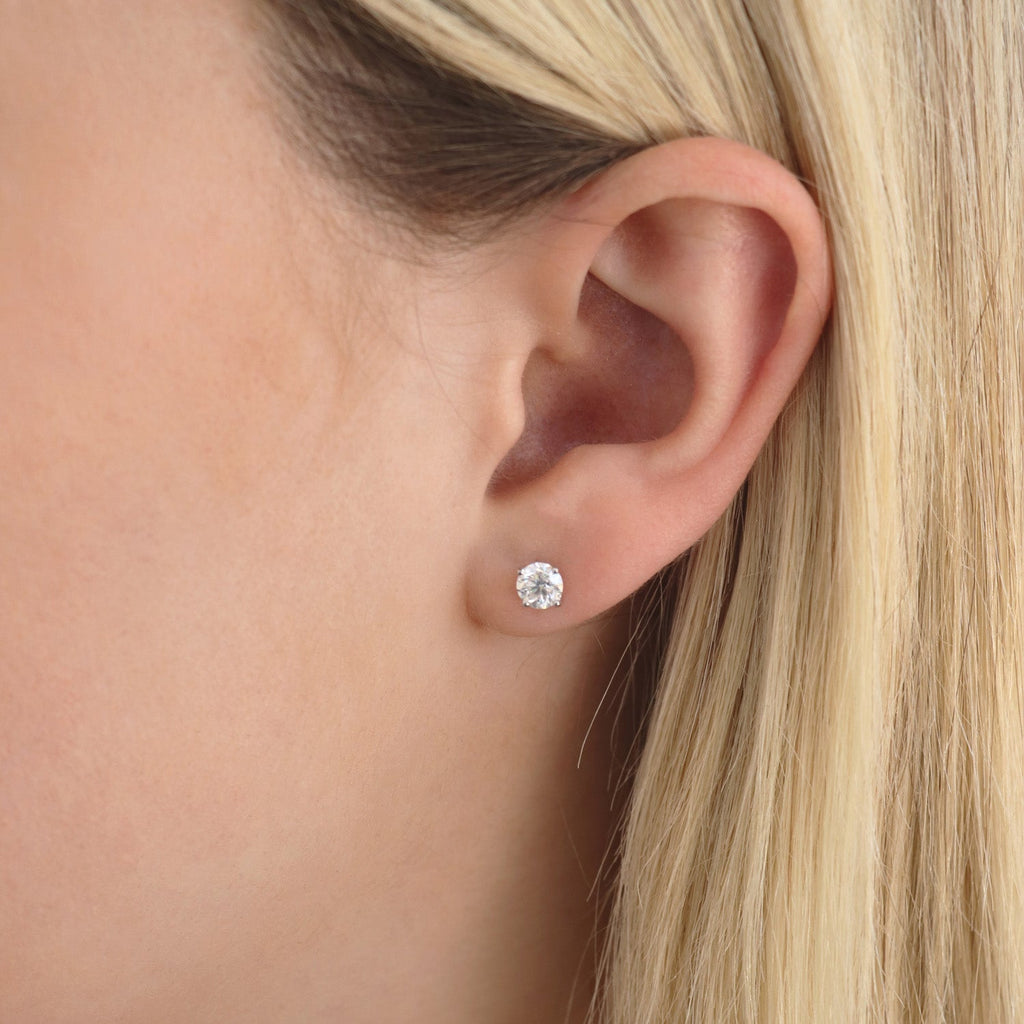 Diamond Stud Earrings with 1.00ct Diamonds in 18K White Gold - 18WCE100 Earrings Boutique Diamond Jewellery   