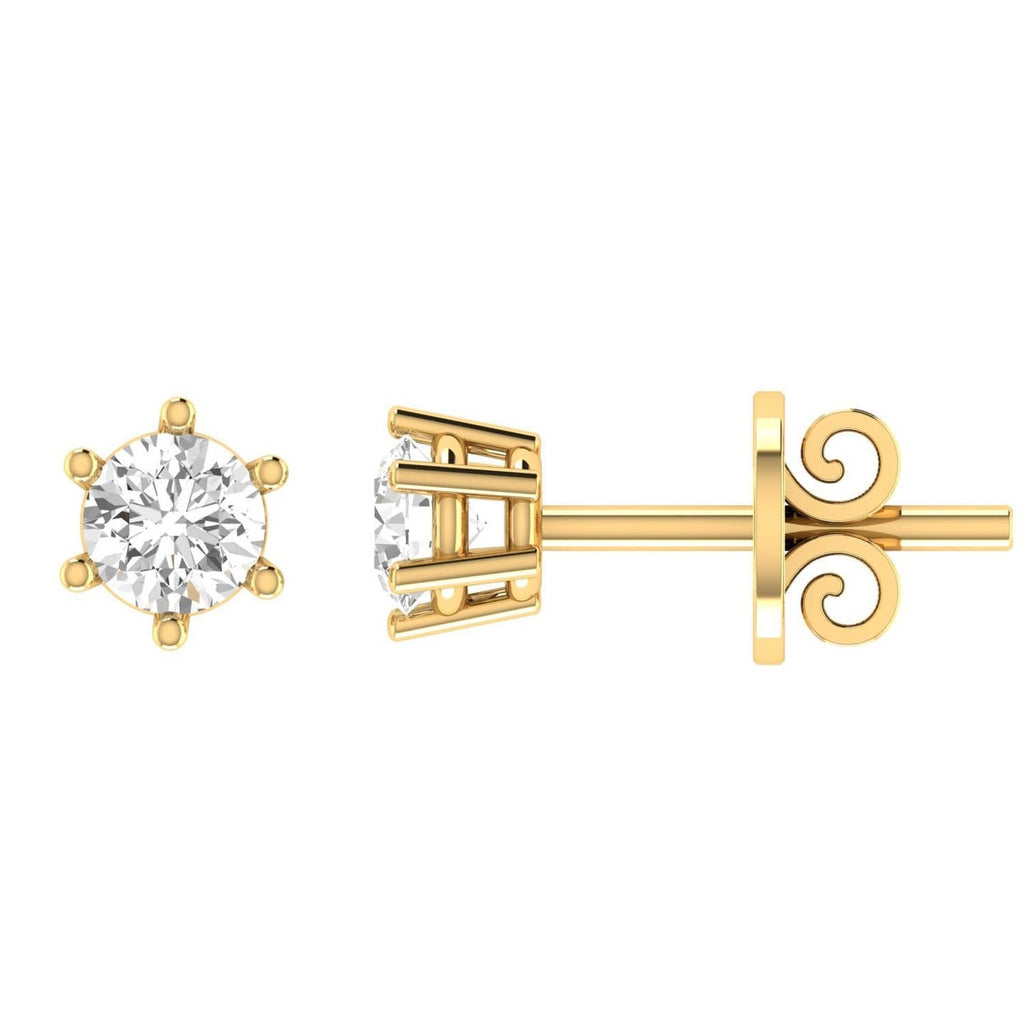 Diamond Stud Earrings with 1.00ct Diamonds in 18K Yellow Gold - 18Y6CE100 Earrings Boutique Diamond Jewellery   
