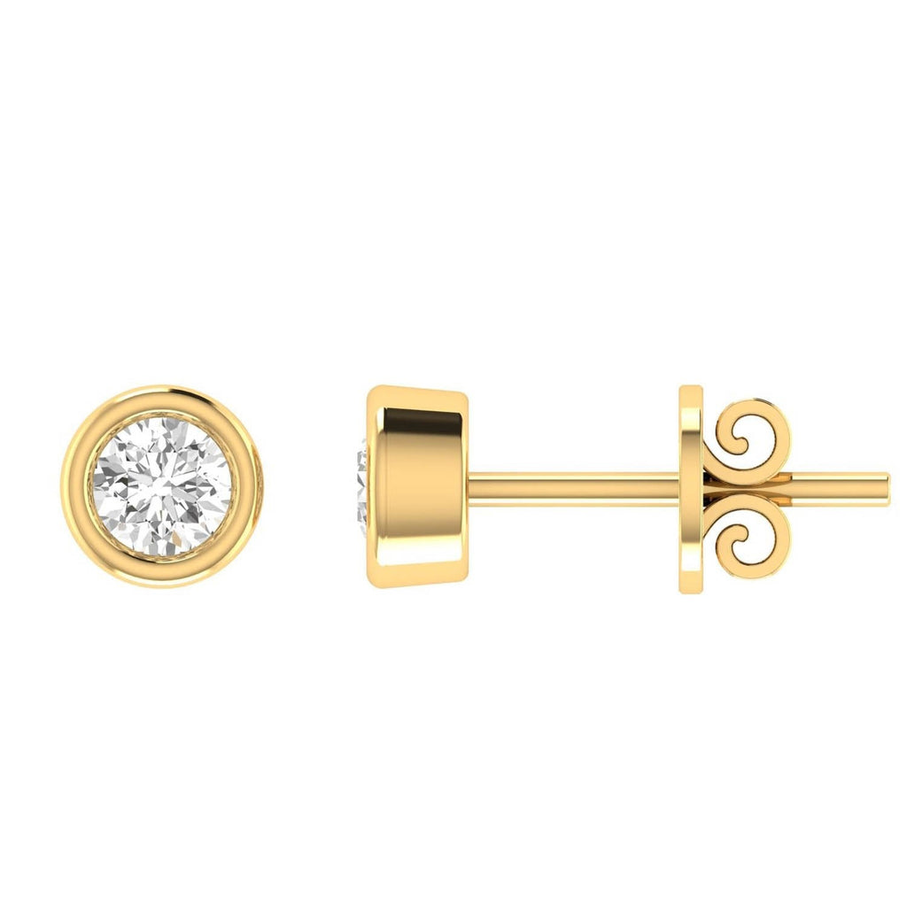 Diamond Stud Earrings with 0.30ct Diamonds in 18K Yellow Gold - 18YBE30 Earrings Boutique Diamond Jewellery   