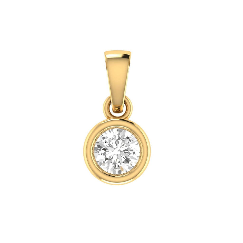 Diamond Solitaire Pendant with 0.25ct Diamonds in 18K Yellow Gold - 18YBP25 Pendant Boutique Diamond Jewellery   