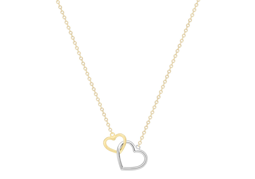 9K Yellow Gold Linked Heart Necklace 43-46cm Necklace 9K Gold Jewellery   