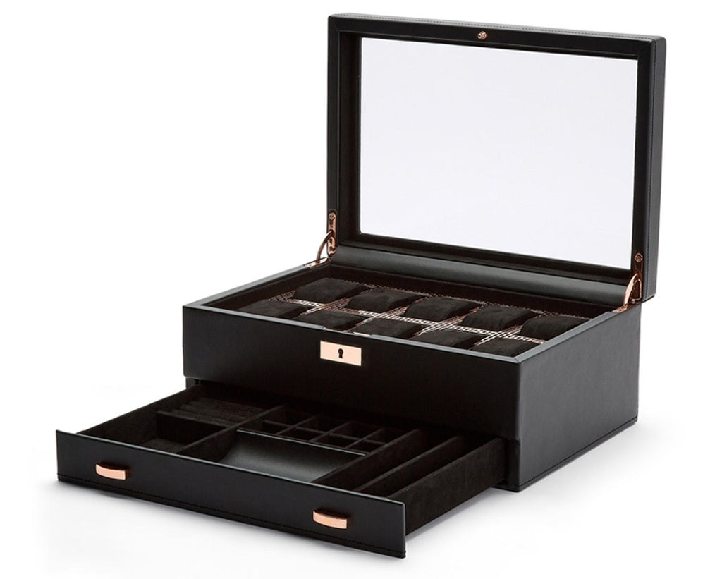 Wolf Axis 10 Piece Watch with Drawer Watch Box Wolf Copper  