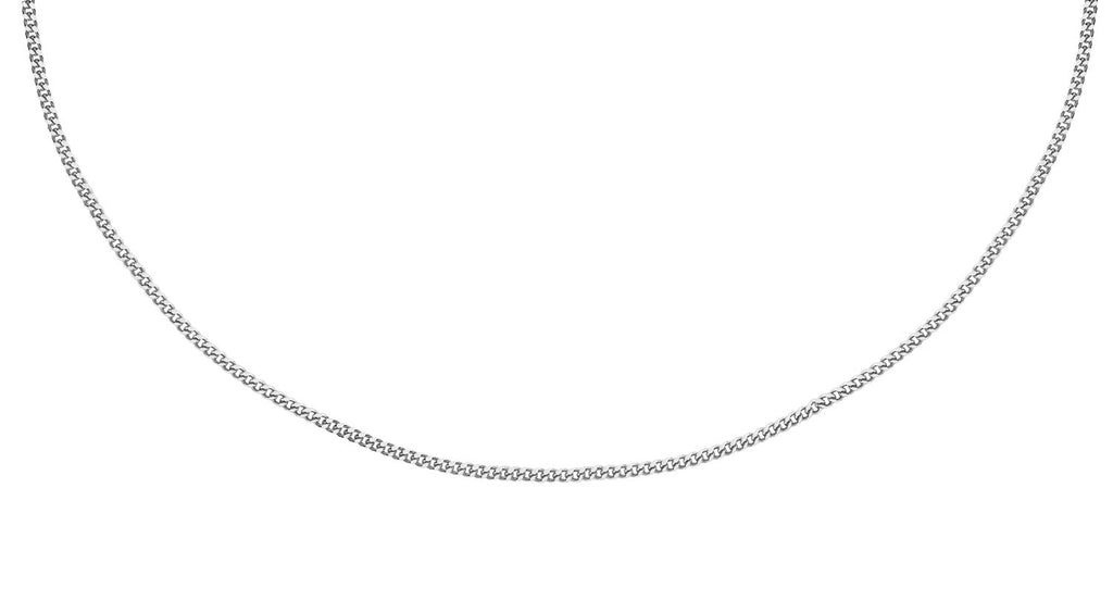 9K White Gold Diamond Cut Curb Chain Necklace 9K Gold Jewellery   