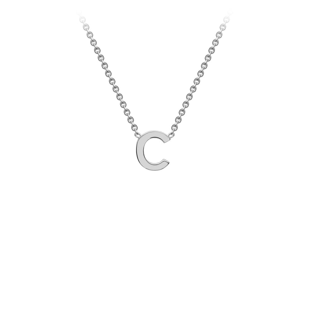 9K White Gold 'C' Initial Adjustable Letter Necklace 38/43cm Necklace 9K Gold Jewellery   