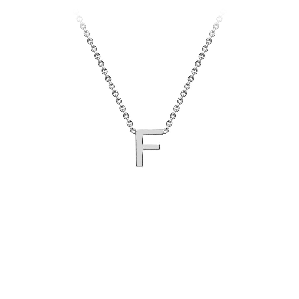 9K White Gold 'F' Initial Adjustable Letter Necklace 38/43cm Necklace 9K Gold Jewellery   