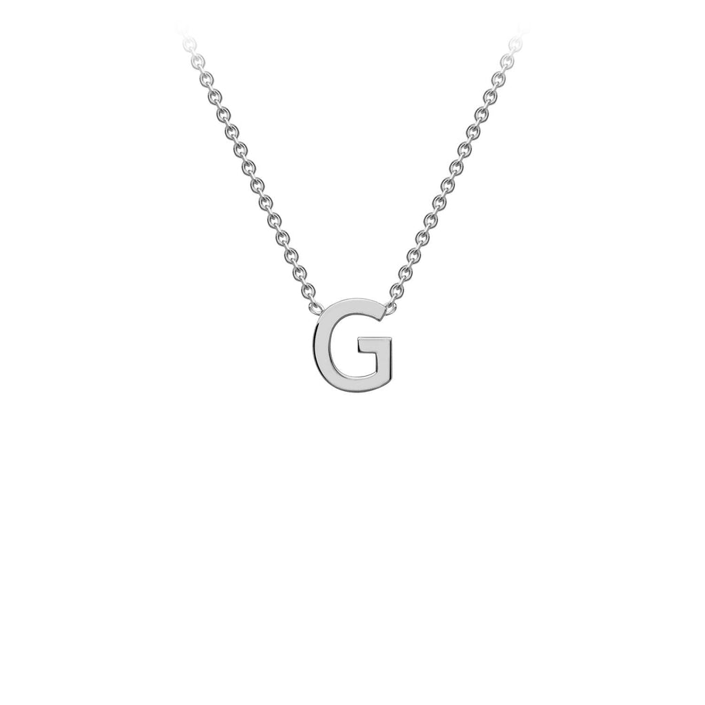 9K White Gold 'G' Initial Adjustable Letter Necklace 38/43cm Necklace 9K Gold Jewellery   